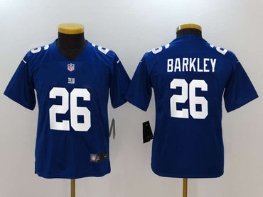 Youth Nike Giants 26 Saquon Barkley Royal Youth Vapor Untouchable Limited Jersey