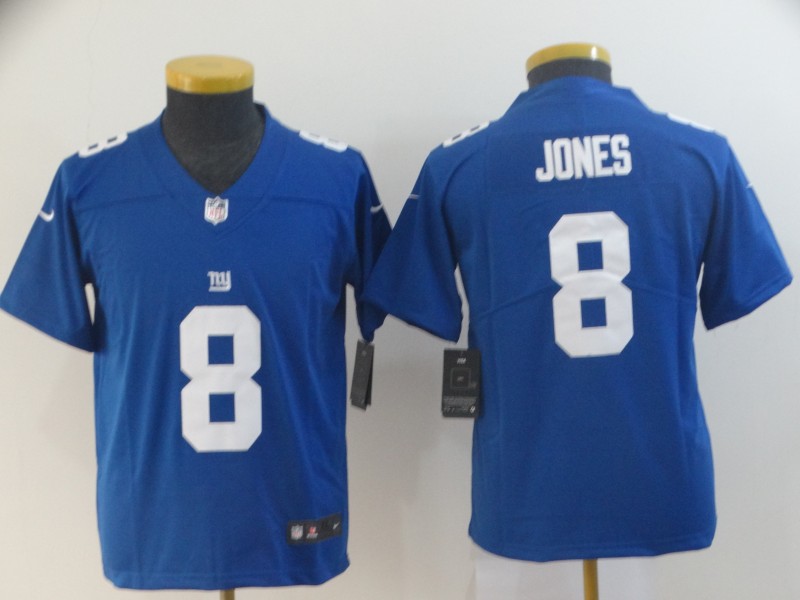 Youth Nike Giants 8 Daniel Jones Royal Youth Vapor Untouchable Limited Jersey