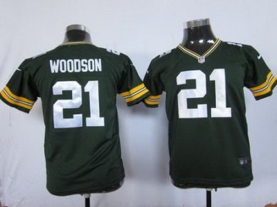 Youth NEW Green Bay Packers 21 Charles Woodson Green Jerseys