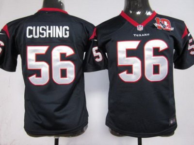 Youth NEW Houston Texans 56 Brian Cushing Blue NEW NFL Jerseys W 10th Patch