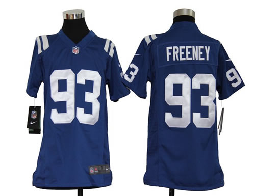 Youth NEW Indianapolis Colts 93 Dwight Freeney Blue Jerseys