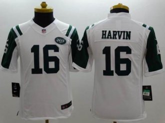 Youth Nike Jets #16 Percy Harvin White NFL Limited Jersey