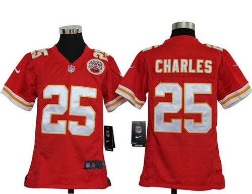 Youth NEW Kansas City Chiefs 25 Jamaal Charles Red Jerseys