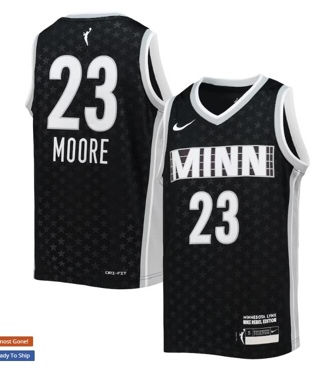 Youth Nike Maya Moore Black Minnesota Lynx Player Jersey - Rebel Edition