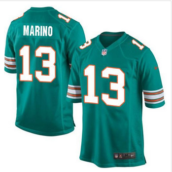Youth Nike Miami Dolphins #13 Dan Marino Aqua Green Alternate Stitched NFL Elite Jersey
