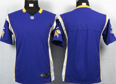 Youth NEW NFL Minnesota Vikings Blank Purple Portrait Fashion Game Jerseys