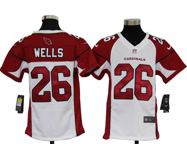 Youth NEW NFL Arizona Cardinals 26 Chris Wells White Jerseys