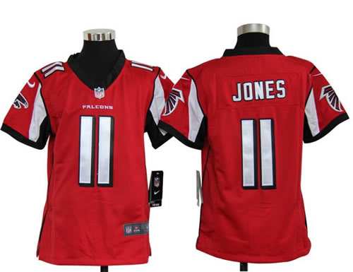 Youth NEW NFL Atlanta Falcons 11 Julio Jones Red Jerseys