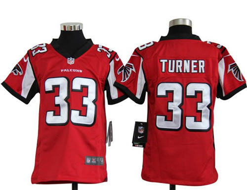 Youth NEW NFL Atlanta Falcons 33 Michael Turner Red Jerseys