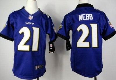 Youth NEW NFL Baltimore Ravens 21 Lardarius Webb Purple Jerseys