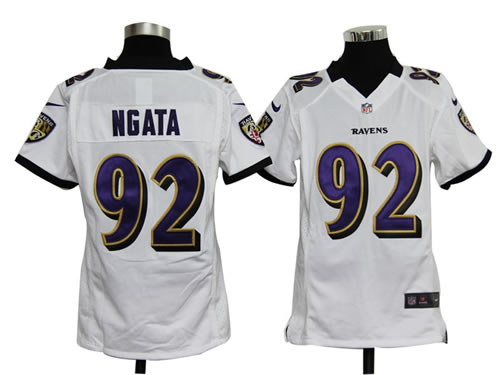 Youth NEW NFL Baltimore Ravens 92 Haloti Ngata White Jerseys