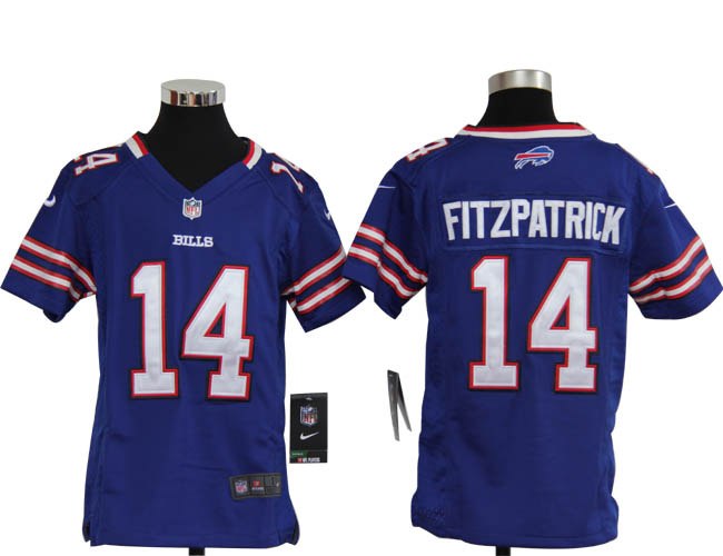 Youth NEW NFL Buffalo Bills 14 Ryan Fitzpatrick Blue Jerseys