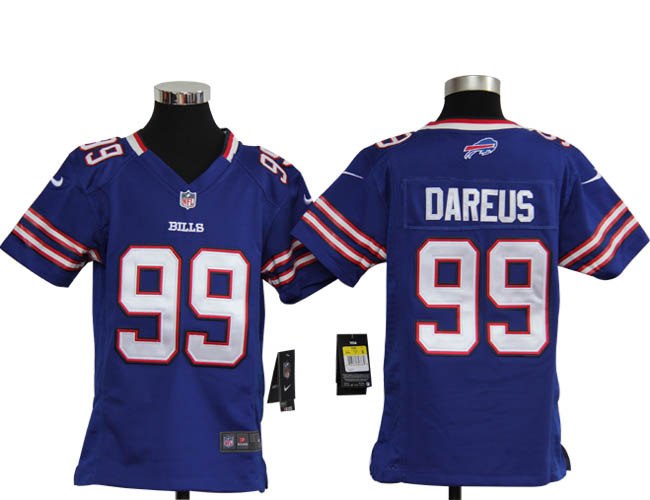 Youth NEW NFL Buffalo Bills 99 Marcell Dareus Blue Jerseys