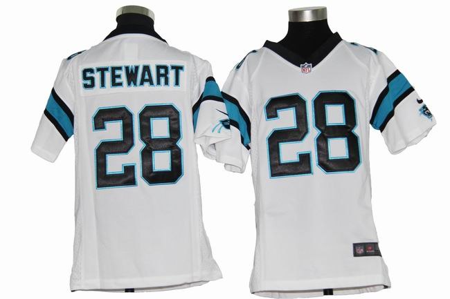Youth NEW NFL Carolina Panthers 28 Jonathan Stewart White Jerseys