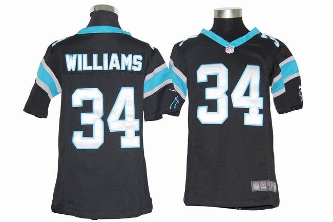 Youth NEW NFL Carolina Panthers 34 Deangelo Williams Black Jerseys