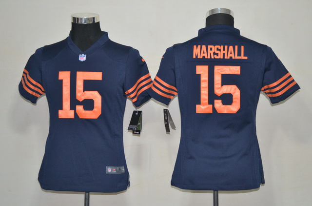 Youth NEW NFL Chicago Bears 15 Brandon Marshall Blue Throwback Jerseys