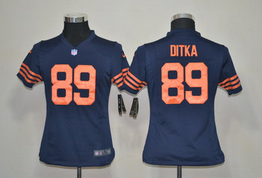 Youth NEW NFL Chicago Bears 89 Mike Ditka Blue Throwback Jerseys