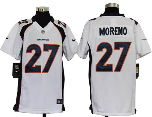 Youth NEW NFL Denver Broncos 27 Knowshon Moreno White Jerseys