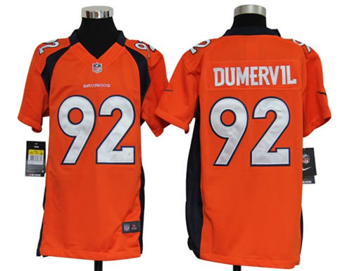 Youth NEW NFL Denver Broncos 92 Elvis Dumervil Orange Jerseys