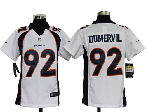 Youth NEW NFL Denver Broncos 92 Elvis Dumervil White Jerseys