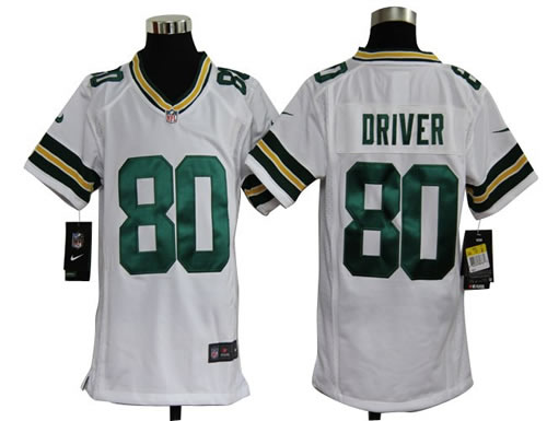 Youth NEW NFL Green Bay Packers 80 Donald Driver White Jerseys