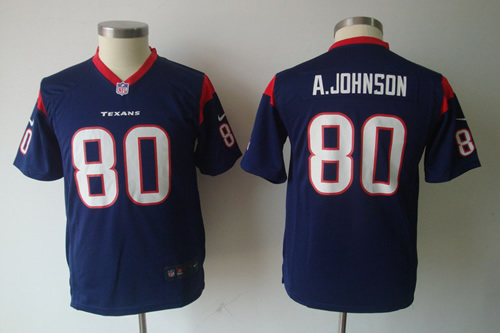 Youth NEW NFL Houston Texans 80 A.Johnson Blue jerseys