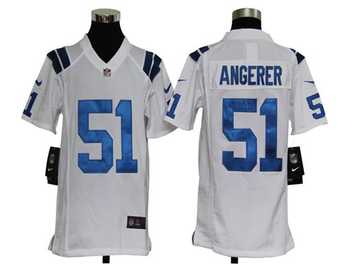 Youth NEW NFL Indianapolis Colts 51 Pat Angerer White Jerseys