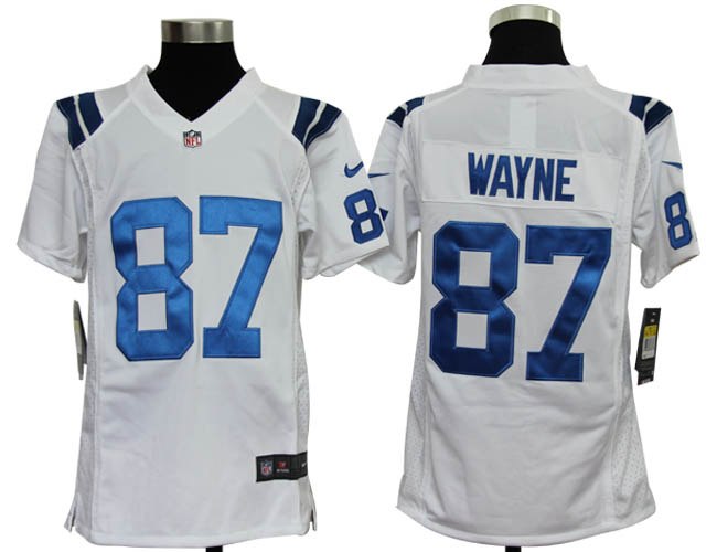 Youth NEW NFL Indianapolis Colts 87 Reggie Wayne White Jerseys