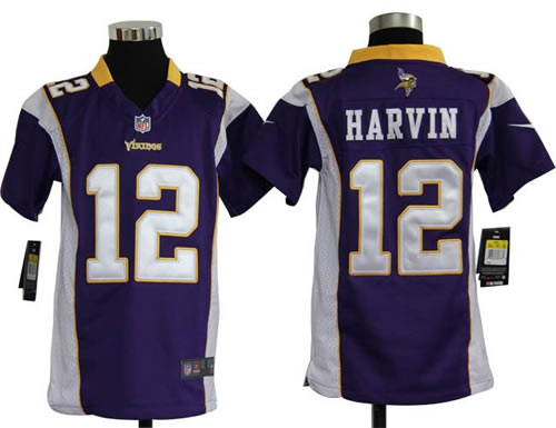 Youth NEW NFL Minnesota Vikings 12 Percy Harvin Purple Jerseys