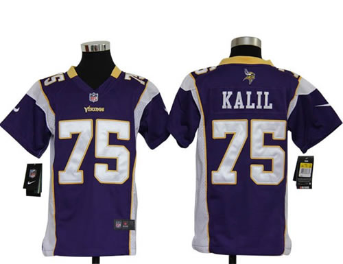 Youth NEW NFL Minnesota Vikings 75 Matt Kalil Purple Jerseys