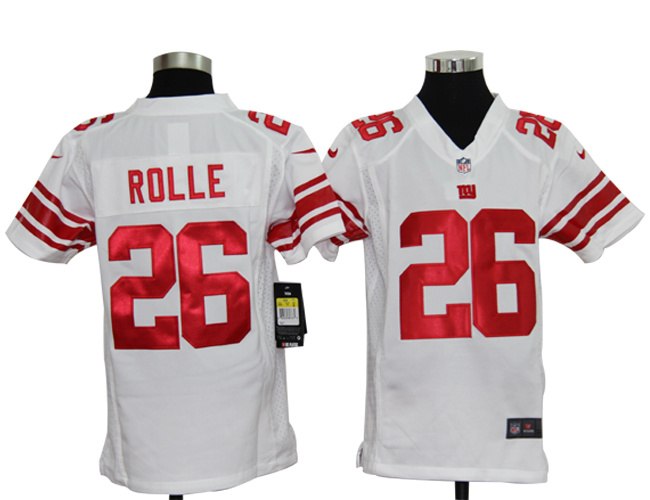 Youth NEW NFL New York Giants 26 Antrel Rolle White Jerseys
