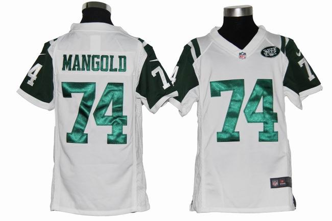 Youth NEW NFL New York Jets 74 Nick Mangold White Jerseys