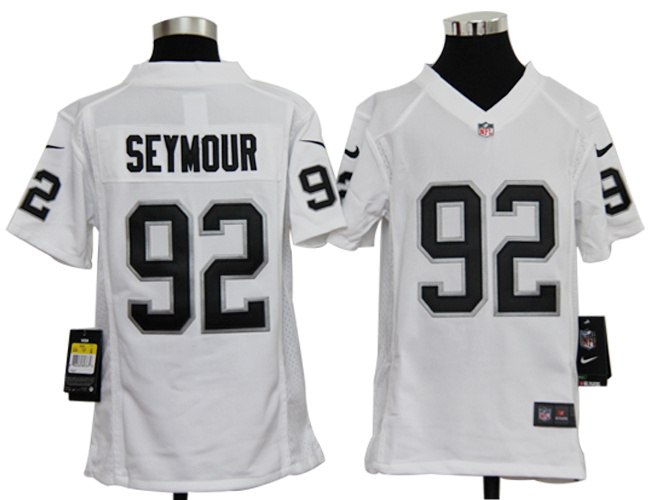 Youth NEW NFL Oakland Raiders 92 Richard Seymour White Jerseys