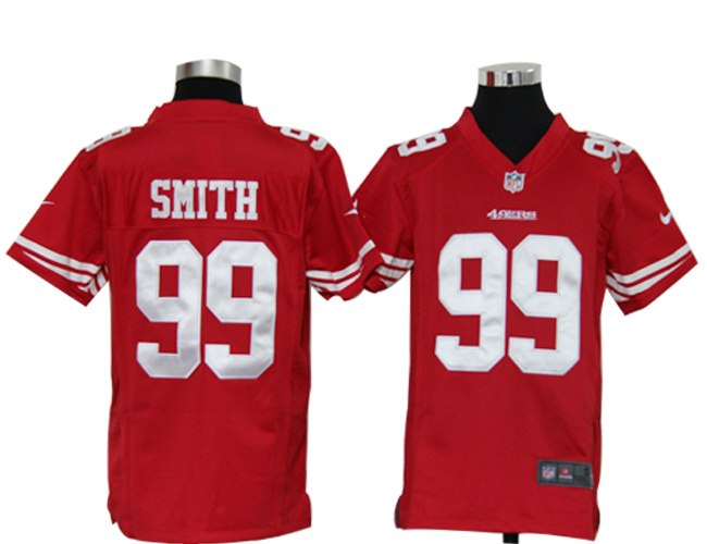 Youth NEW NFL San Francisco 49ers 99 Aldon Smith Red Jerseys