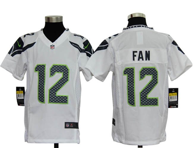 Youth NEW NFL Seattle Seahawks 12 Fan White Jerseys
