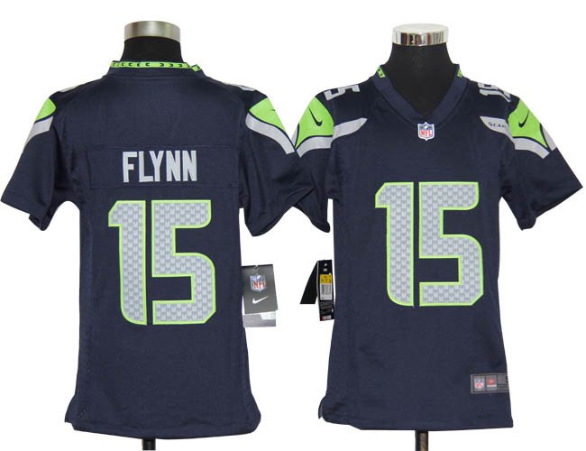 Youth NEW NFL Seattle Seahawks 15 Matt Flynn Blue Jerseys