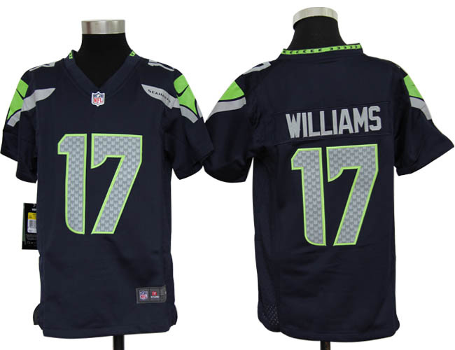 Youth NEW NFL Seattle Seahawks 17 Mike Williams Blue Jerseys