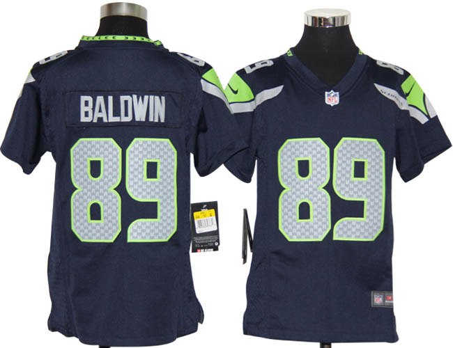 Youth NEW NFL Seattle Seahawks 89 Doug Baldwin Blue Jerseys