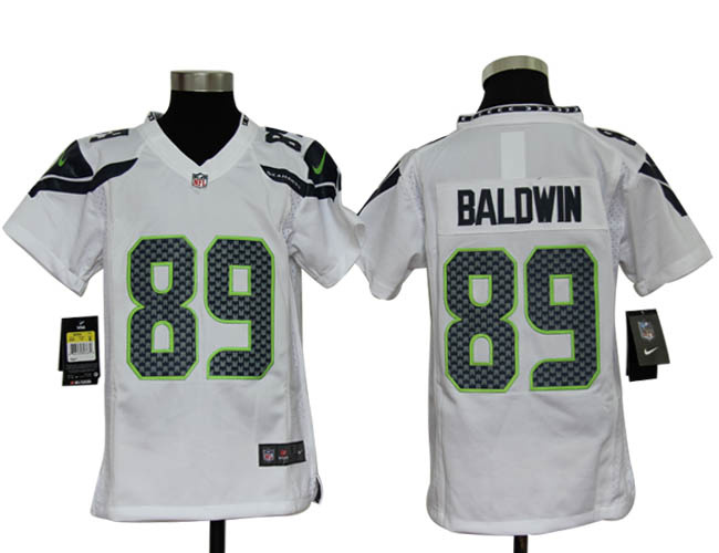 Youth NEW NFL Seattle Seahawks 89 Doug Baldwin White Jerseys