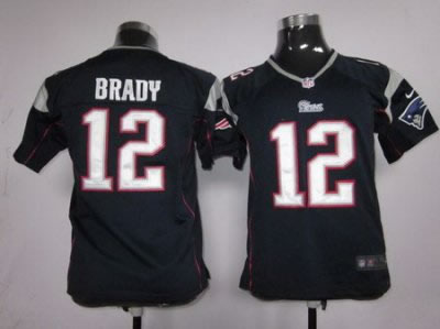 Youth NEW New England Patriots 12 Tom Brady Blue Jerseys