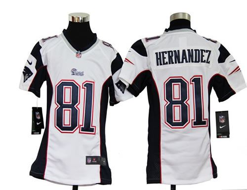 Youth NEW New England Patriots 81 Aaron Hernandez White Jerseys