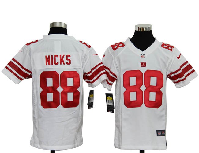 Youth NEW New York Giants 88 Hakeem Nicks White Jerseys