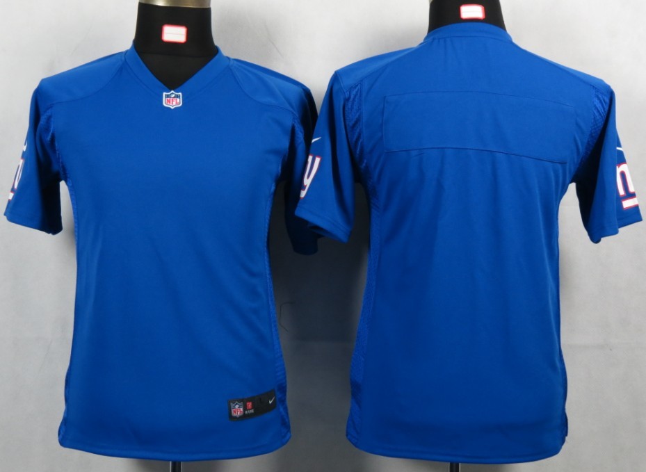 Youth NEW NFL New York Giants Blank Blue Portrait Fashion Game Jerseys