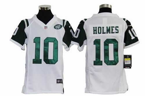 Youth NEW New York Jets 10 Santonio Holmes White Jerseys