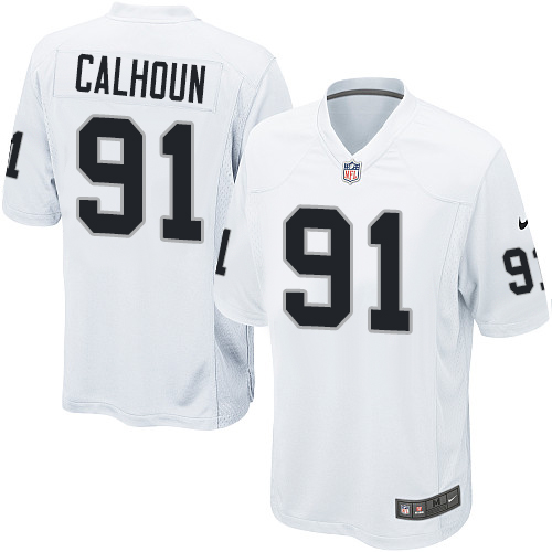 Youth Nike Oakland Raiders #91 Shilique Calhoun White NFL Jersey