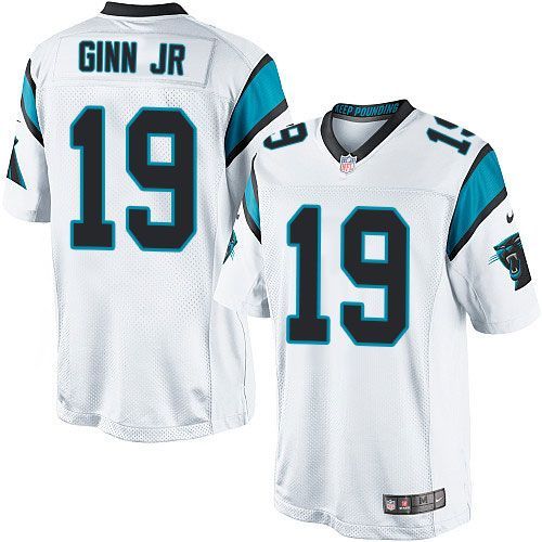 Youth Nike Panthers #19 Ted Ginn Jr White Stitched NFL Elite Jersey