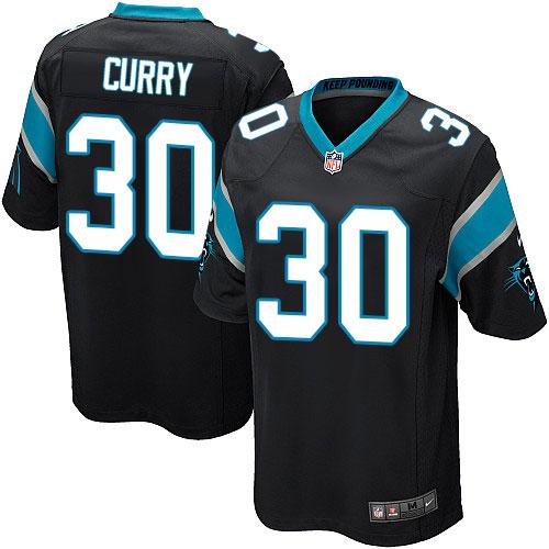 Youth Nike Panthers #30 Stephen Curry Black Team Color Stitched NFL Elite Jersey
