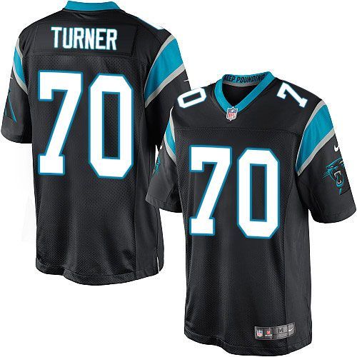 Youth Nike Panthers #70 Trai Turner Black Team Color Stitched NFL Elite Jersey