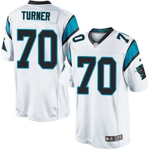 Youth Nike Panthers #70 Trai Turner White Stitched NFL Elite Jersey