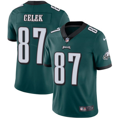 Youth Nike Philadelphia Eagles #87 Brent Celek Midnight Green Team Color Stitched NFL Vapor Untouchable Limited Jersey